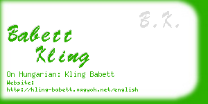 babett kling business card